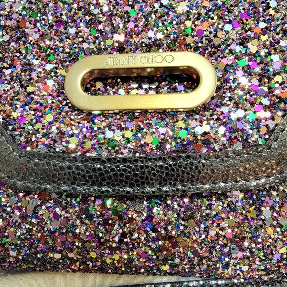 JIMMY CHOO Tilsa Glitter Clutch Wristlet - Picture 7 of 10